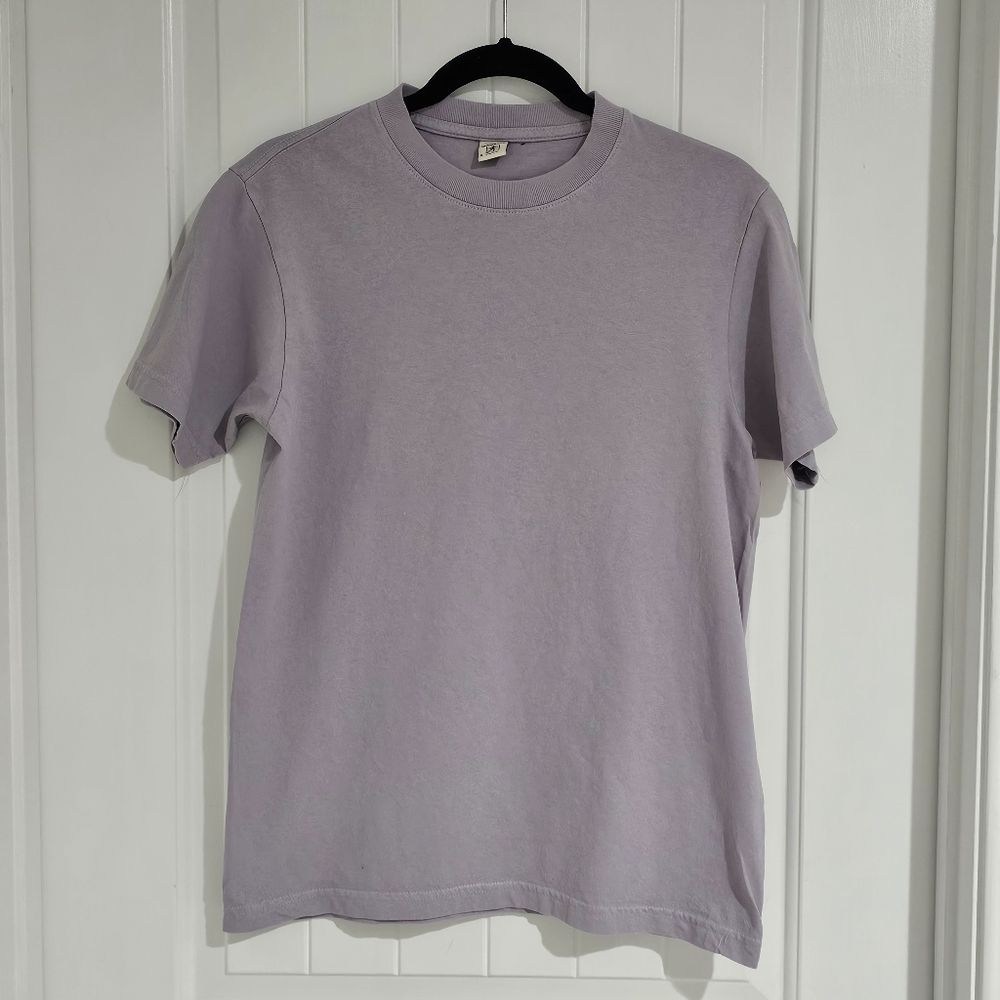 NWOT Sporty & Rich Purple Lavender Blank Cotton Short Sleeve‎ T Shirt Small